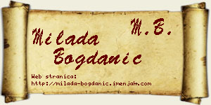 Milada Bogdanić vizit kartica